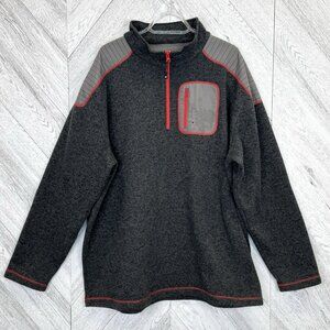 Polaris Pullover 1/4 Zip Sweater Mens Size XXL 2XL Gray Red Better Outdoor